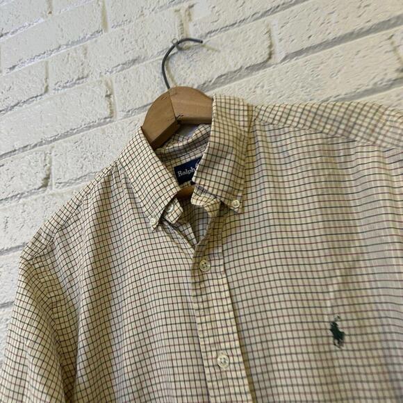 Ralph Lauren Men's Large Yellow‎ Blake Plaid Long Sleeve Button Down Shirt - Picture 1 of 3